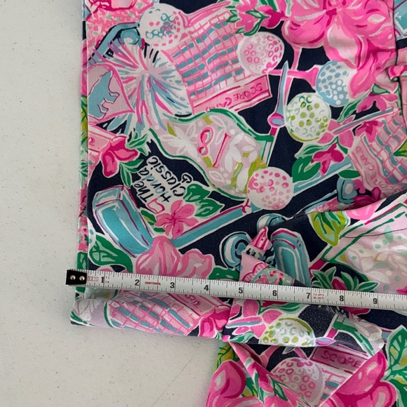 Lilly Pulitzer Pink and Blue Floral and Golf Women's Shorts - Picture 4 of 4